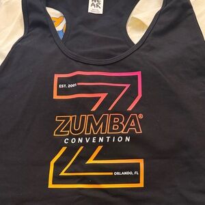 Zumba Fitness Black Tank Top with Multicolor Logo